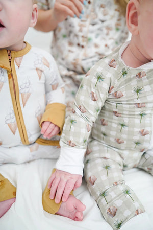 Sage Sands - Bamboo Sleeper by KenzKustomz, children's boutique clothing detail photo 2
