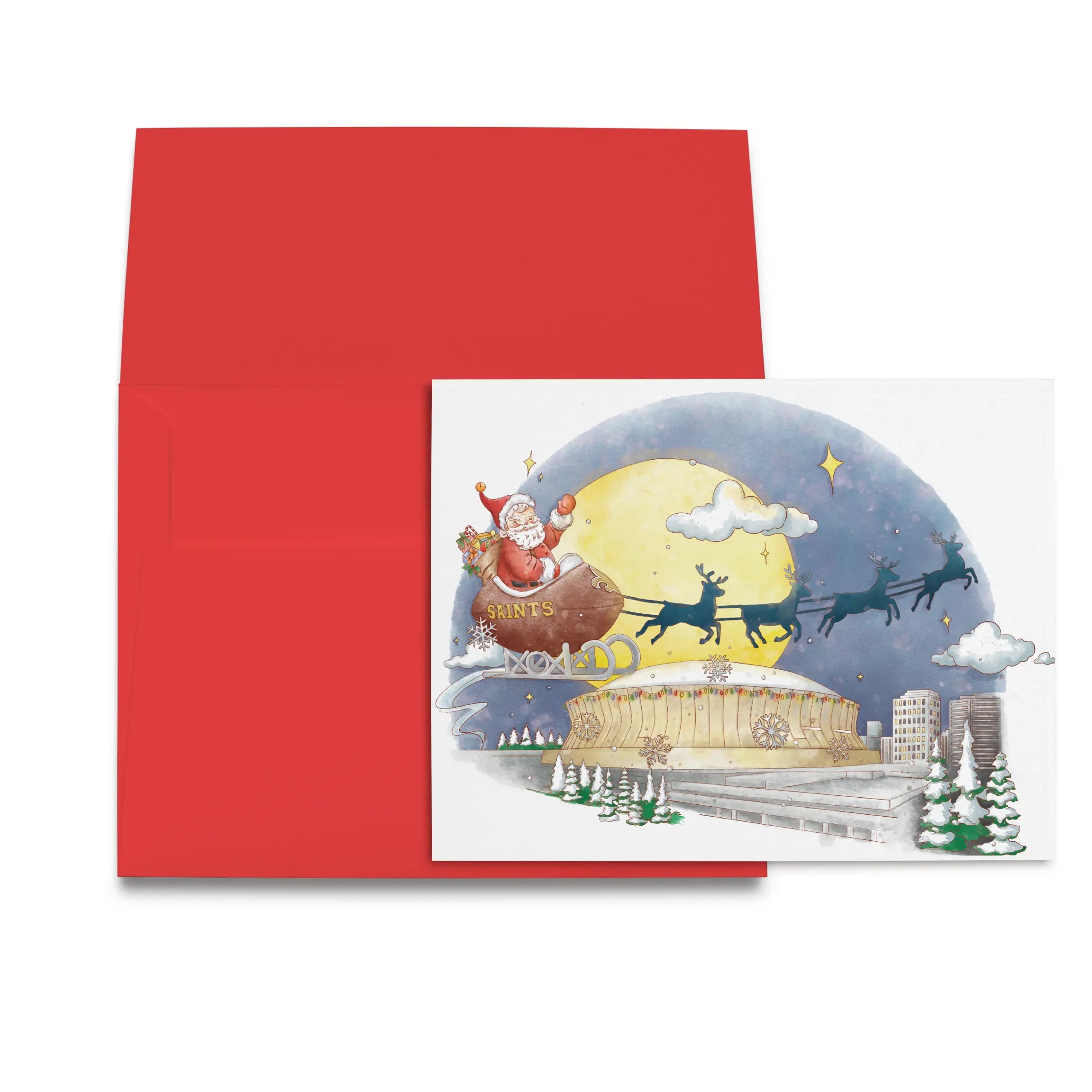 Saints Christmas Folded Card Nola Tawk
