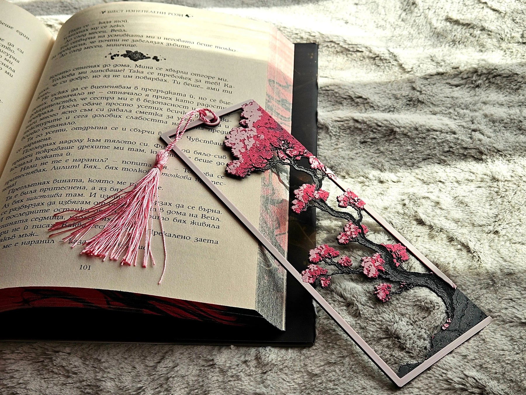 Sakura Framed Bookmark – Cherry Blossom Window Bookmark by The Tween Space, paper gift detail photo 2