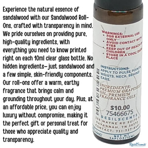 Sandalwood Roll-On Oil – Grounded. Timeless. Always On You. by ResilScents, natural skincare detail photo 4