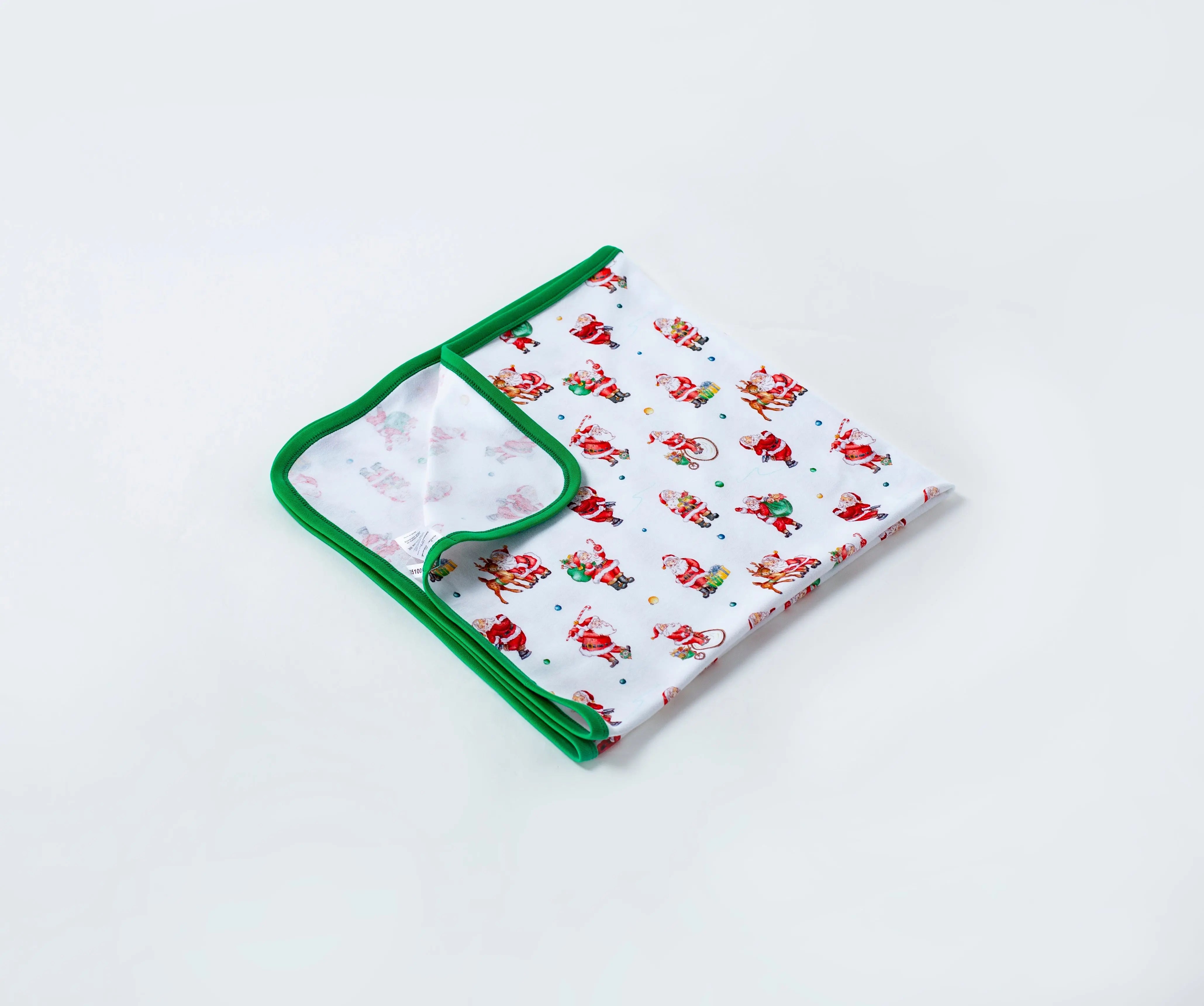 Santa Claus is Coming to Town Organic Cotton Christmas Baby Blanket Nola Tawk