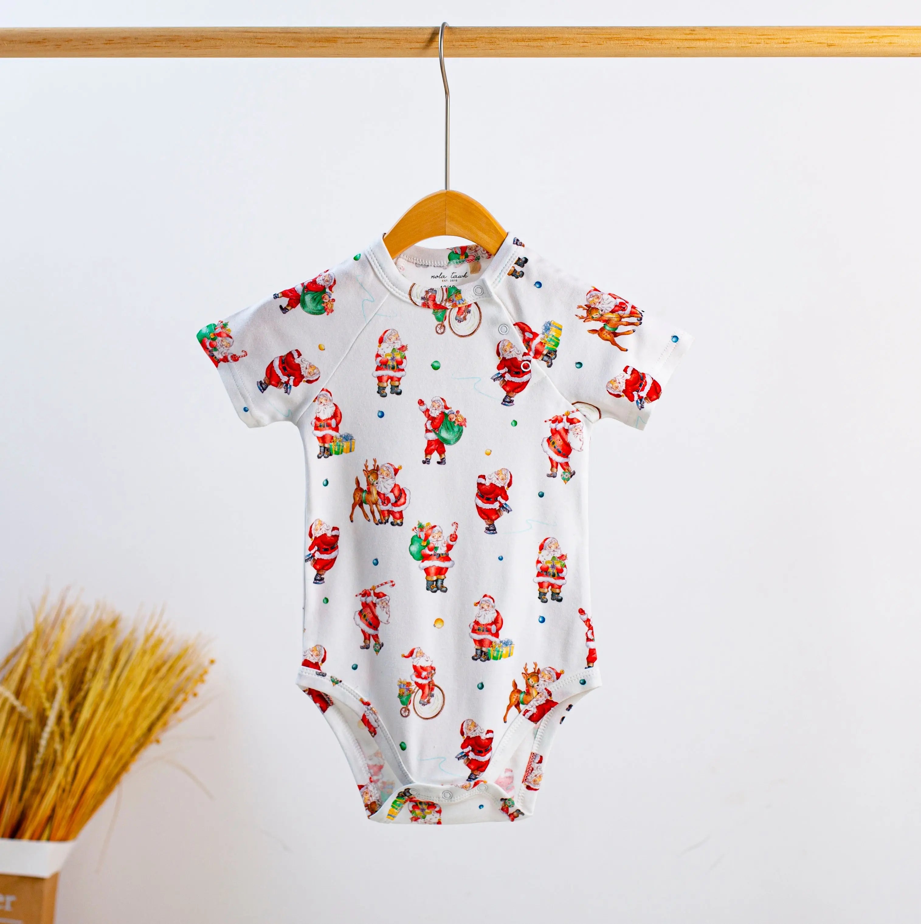 Santa Claus is Coming to Town Organic Cotton Christmas Onesie Nola Tawk