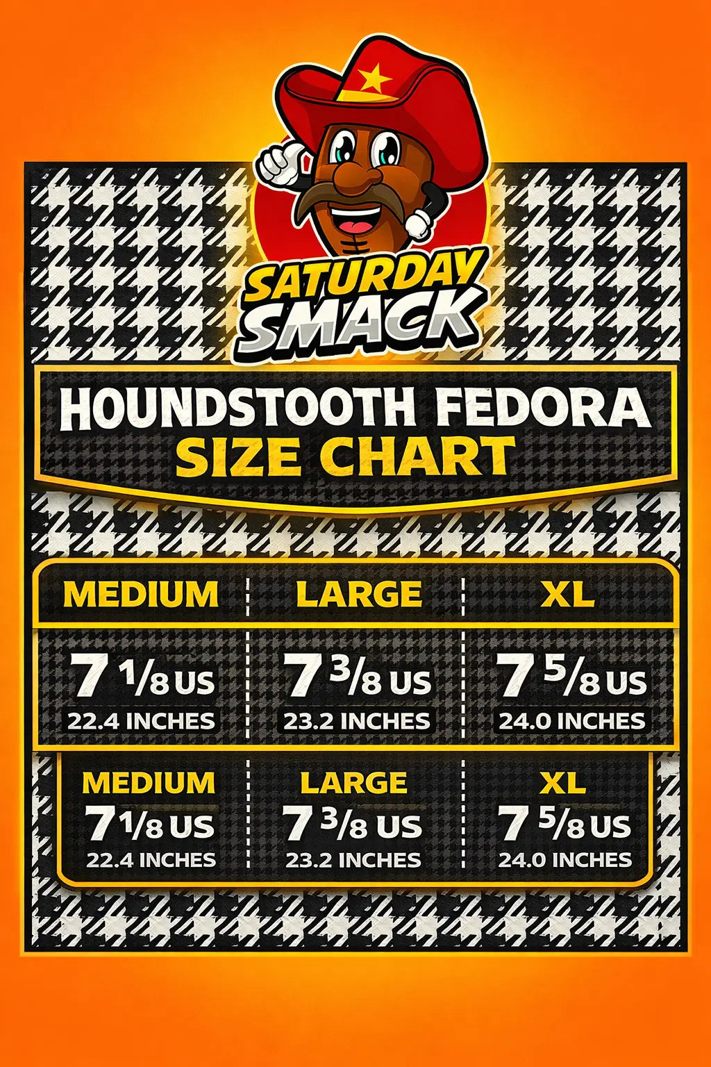Saturday Smack Houndstooth Game Day Fedora For Alabama Fans Bear Byrant by Saturday Smack, custom hat detail photo 7