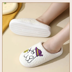 Halloween Ghost Witch Plush Slippers — Cozy Embroidered Indoor House Shoes by The Mississippi Mermaid Mercantile - view 3