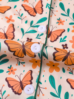 Monarch Butterfly & Floral Women's Pajama Set — Long Sleeve Top & Pants by The Mississippi Mermaid Mercantile - view 3