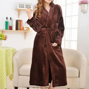 Fluffy Coral Fleece Kimono Robe by The Mississippi Mermaid Mercantile - view 9
