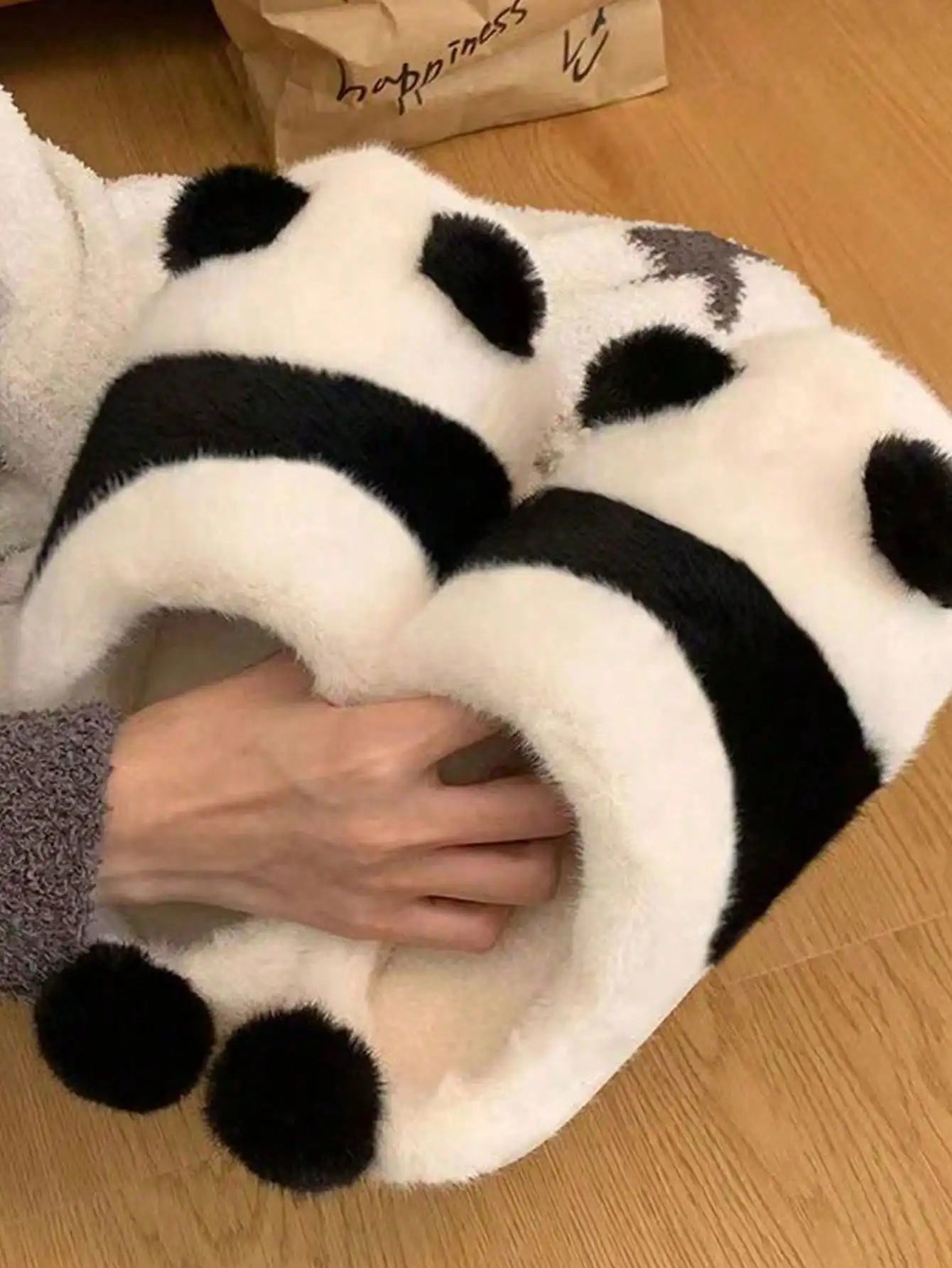 Panda Paw Plush Slippers — Cozy Warm Indoor House Shoes by The Mississippi Mermaid Mercantile