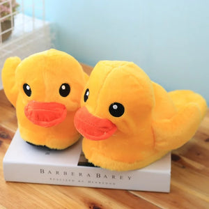 3D Yellow Duck Plush Slippers — Cozy Fuzzy Indoor House Shoes by The Mississippi Mermaid Mercantile - view 4