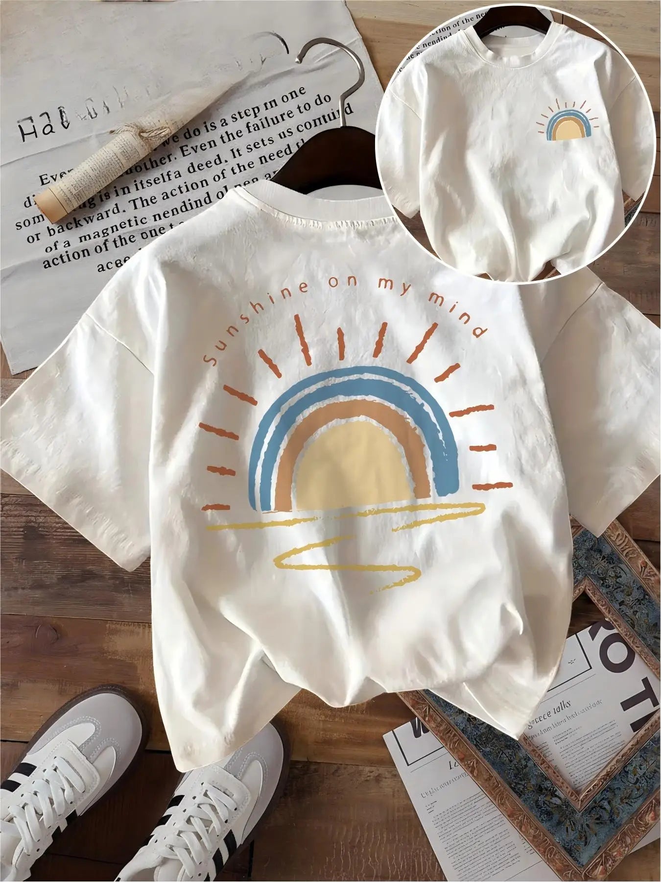 Sunshine On My Mind Retro Sun Graphic Tee — Unisex by The Mississippi Mermaid Mercantile - view 6