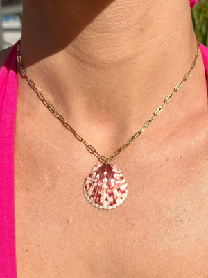 Scallop Paperclip Necklace by HALT, handmade jewelry detail photo 4