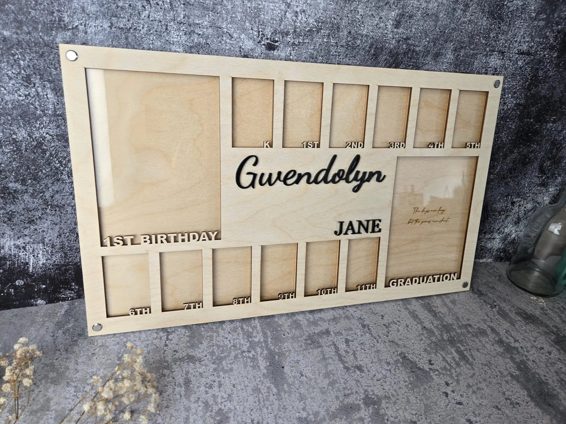 School Years Photo Frame | Kindergarten or Pre K to Graduation Picture Frame EverLee Creations
