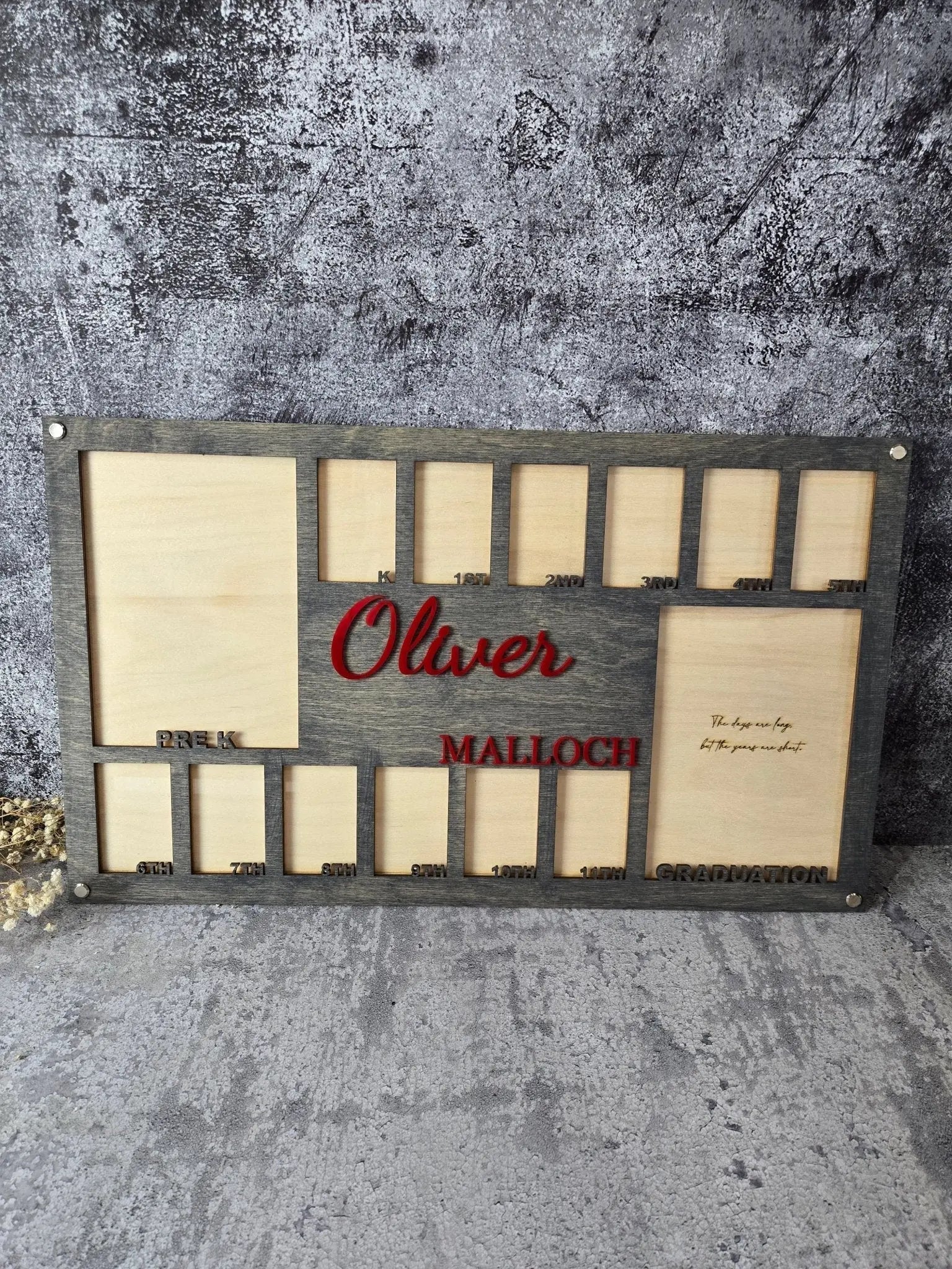 School Years Photo Frame | Kindergarten or Pre K to Graduation Picture Frame EverLee Creations