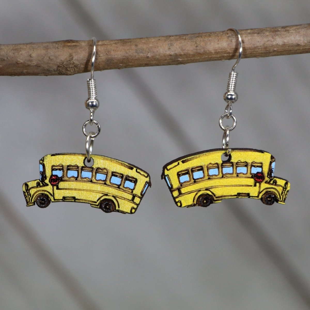 School Bus Wooden Earrings | Teacher Back to School Jewelry