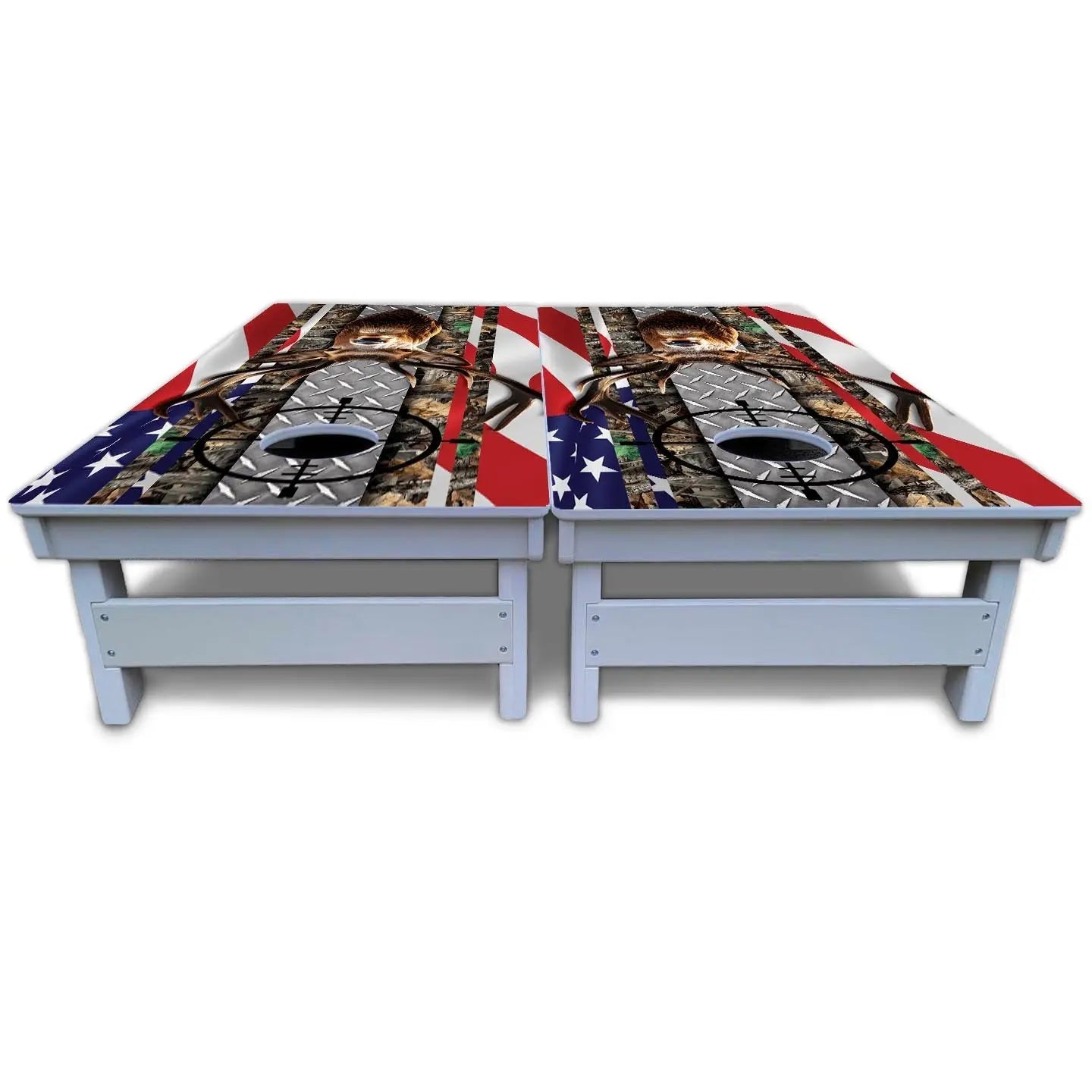Scope Deer & Fish Cornhole Boards - All Weather Series by Cornhole Solutions, custom cornhole board detail photo 6