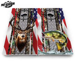 Scope Deer & Fish Cornhole Boards - Pro Solution Lite Series by Cornhole Solutions, custom cornhole board detail photo 12