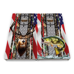 Scope Deer & Fish Cornhole Boards - Professional Tournament Series by Cornhole Solutions, custom cornhole board detail photo 2