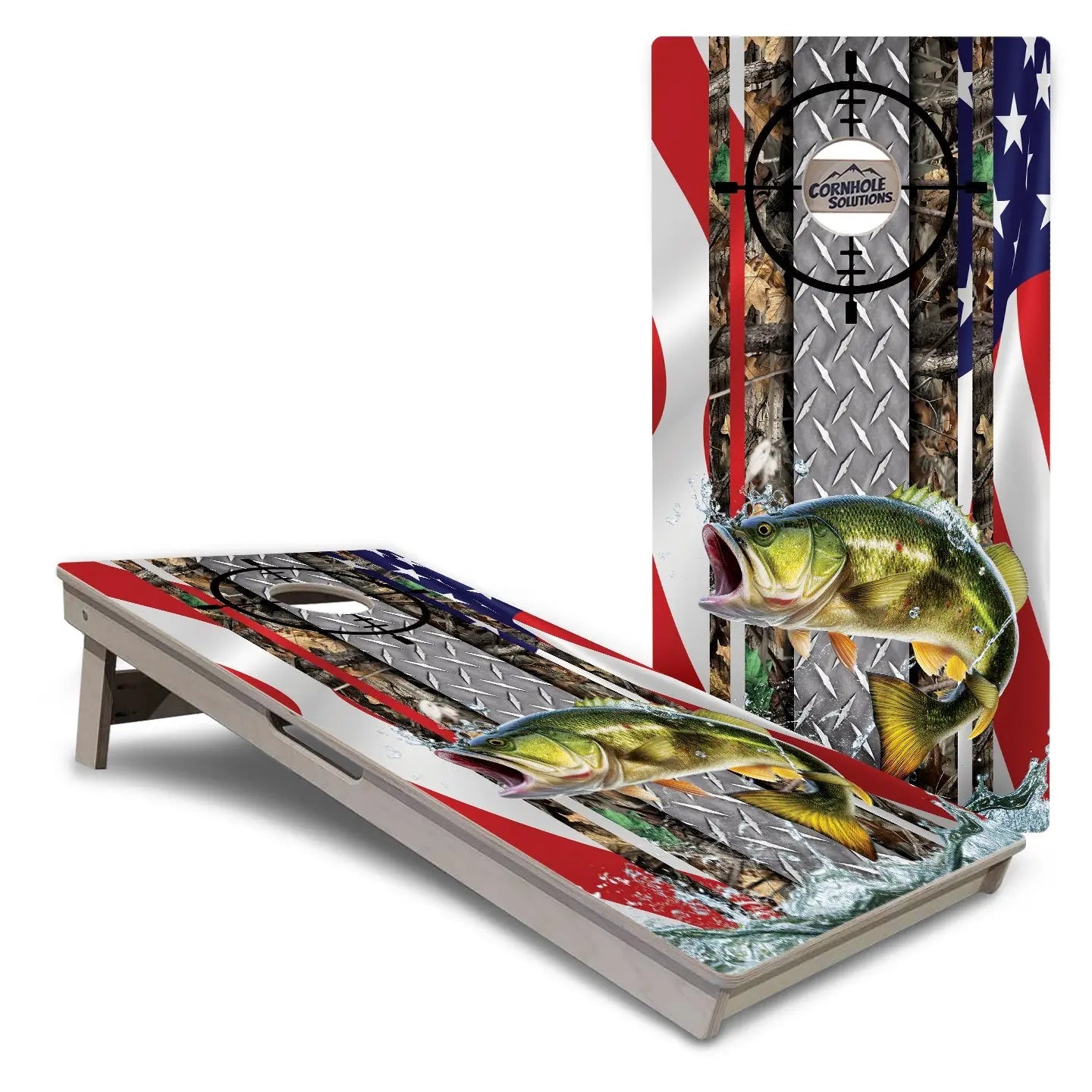 Scope Deer & Fish Cornhole Boards - Professional Tournament Series by Cornhole Solutions, custom cornhole board detail photo 4