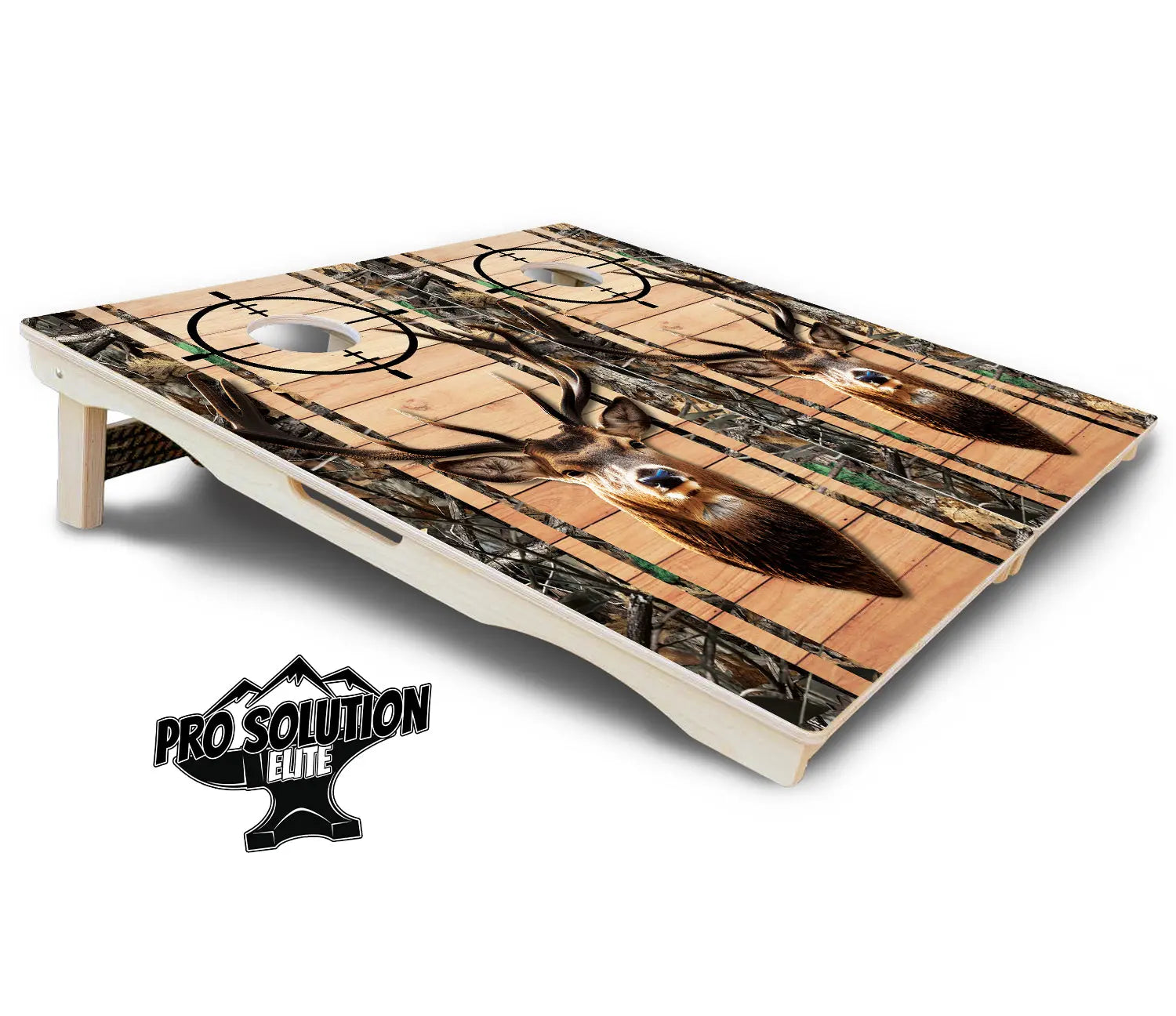 Scope Deer & Fish Plank Cornhole Boards - Pro Solution Elite Series by Cornhole Solutions, custom cornhole board detail photo 6