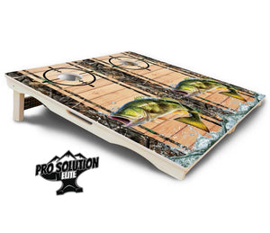 Scope Deer & Fish Plank Cornhole Boards - Pro Solution Elite Series by Cornhole Solutions, custom cornhole board detail photo 11
