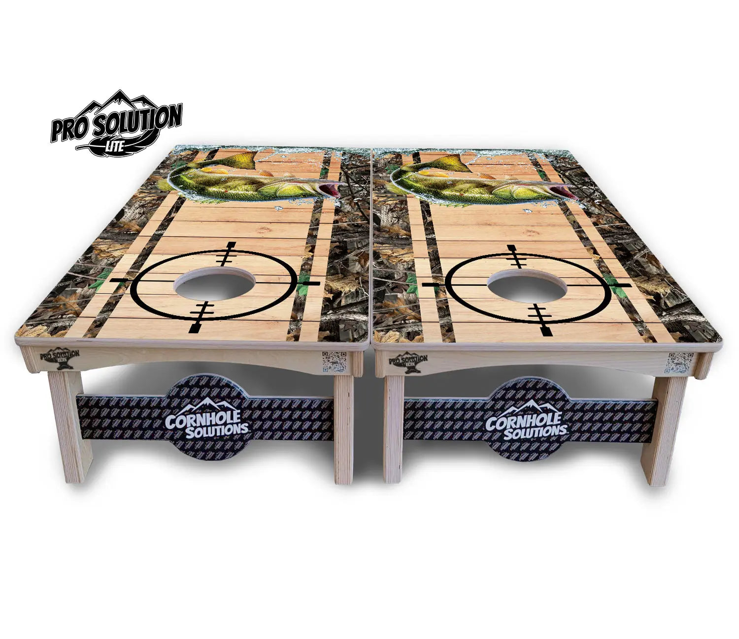 Scope Deer & Fish Plank Cornhole Boards - Pro Solution Lite Series by Cornhole Solutions, custom cornhole board detail photo 3