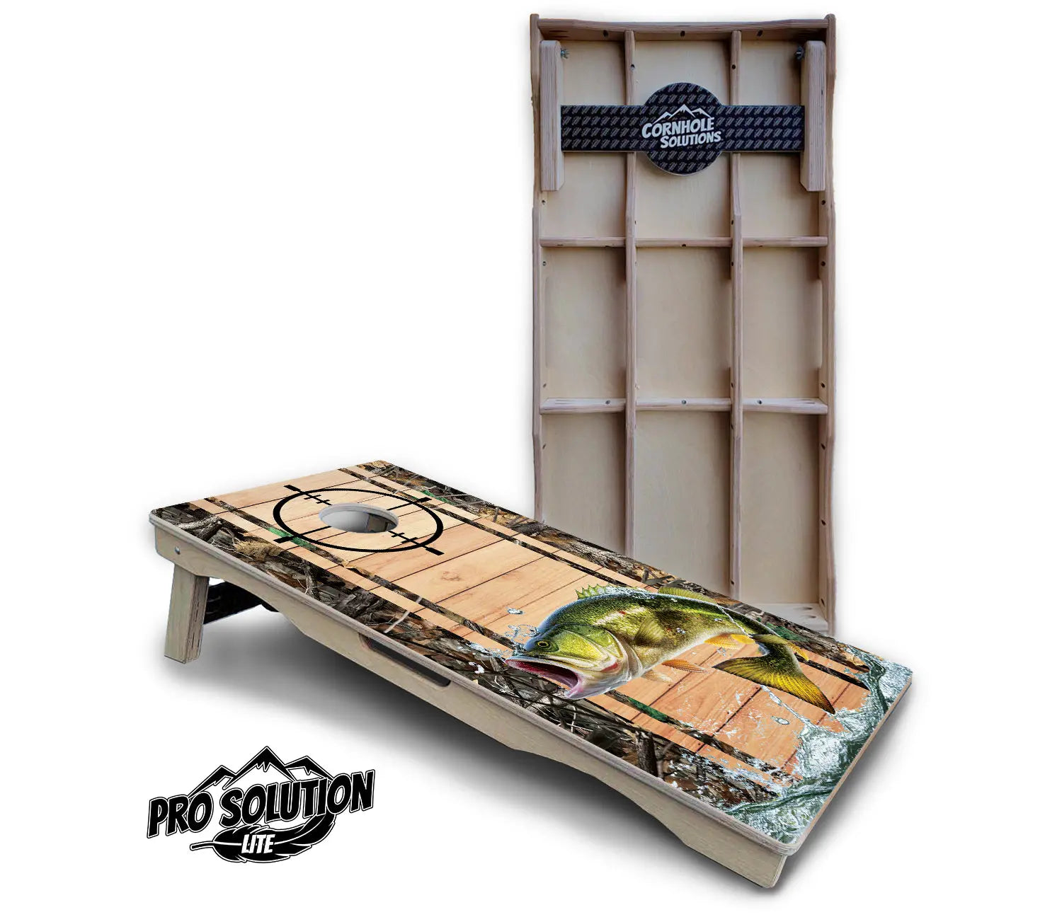 Scope Deer & Fish Plank Cornhole Boards - Pro Solution Lite Series by Cornhole Solutions, custom cornhole board detail photo 6