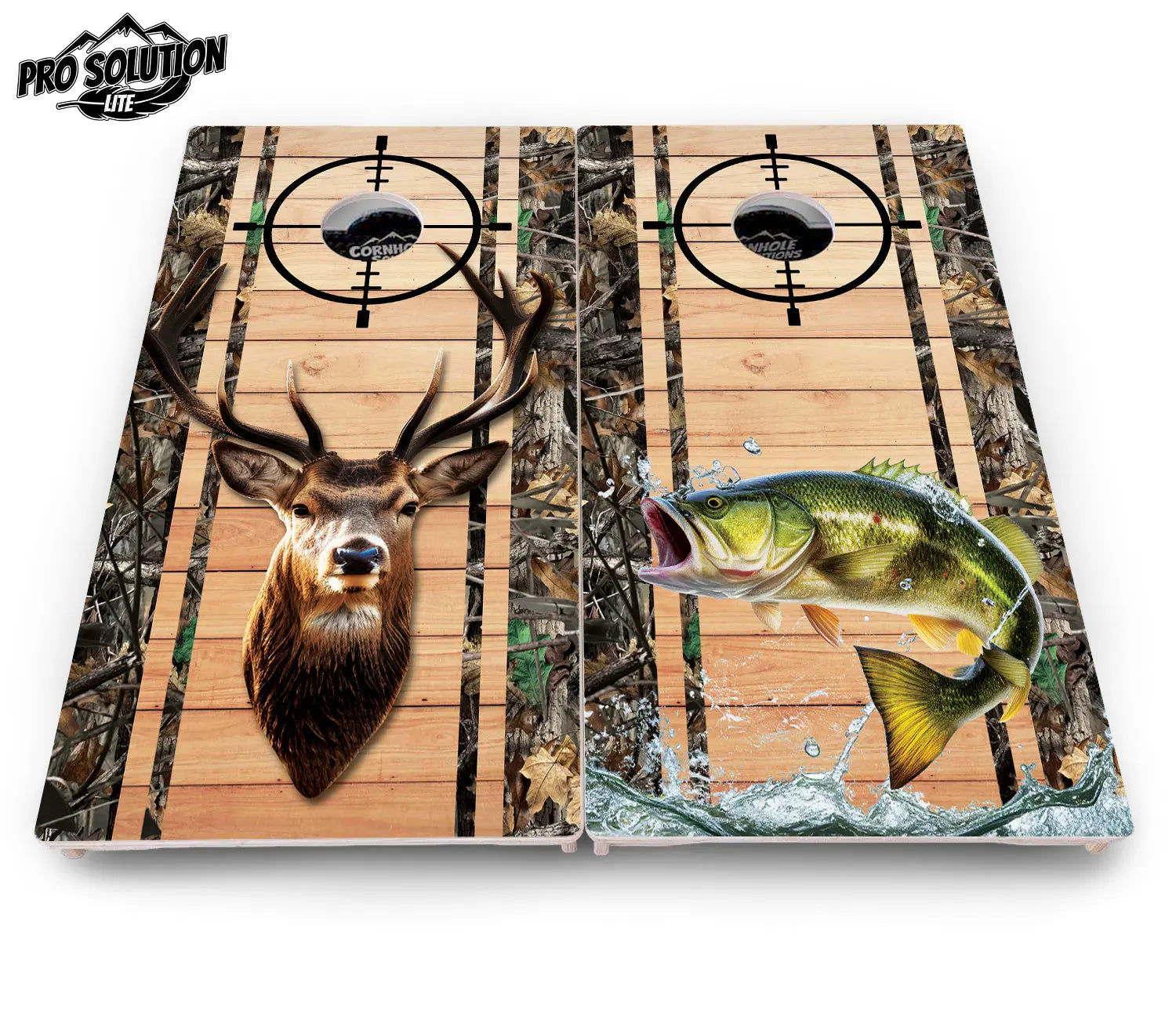Scope Deer & Fish Plank Cornhole Boards - Pro Solution Lite Series by Cornhole Solutions, custom cornhole board detail photo 12