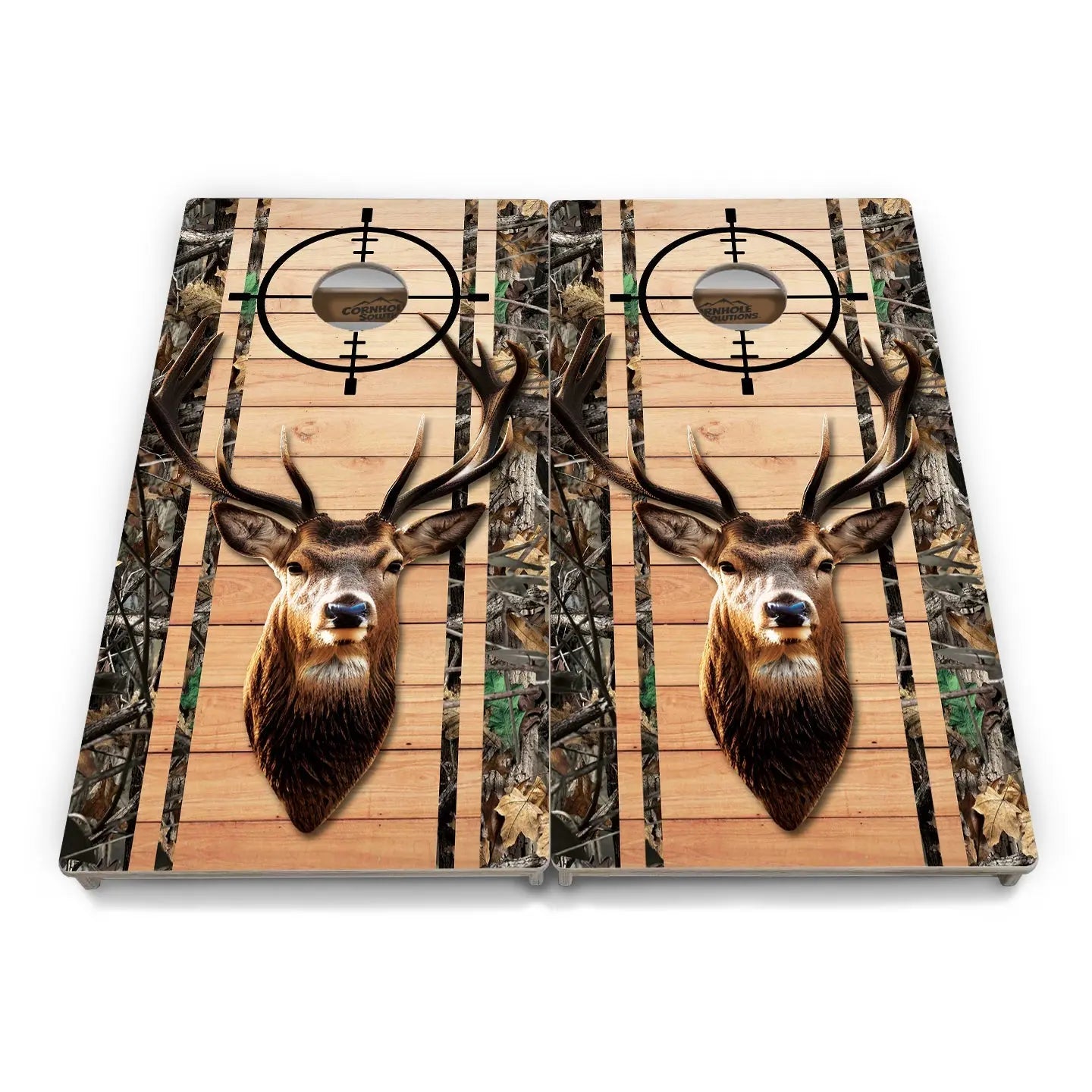 Scope Deer & Fish Plank Cornhole Boards - Professional Tournament Series by Cornhole Solutions, custom cornhole board detail photo 5