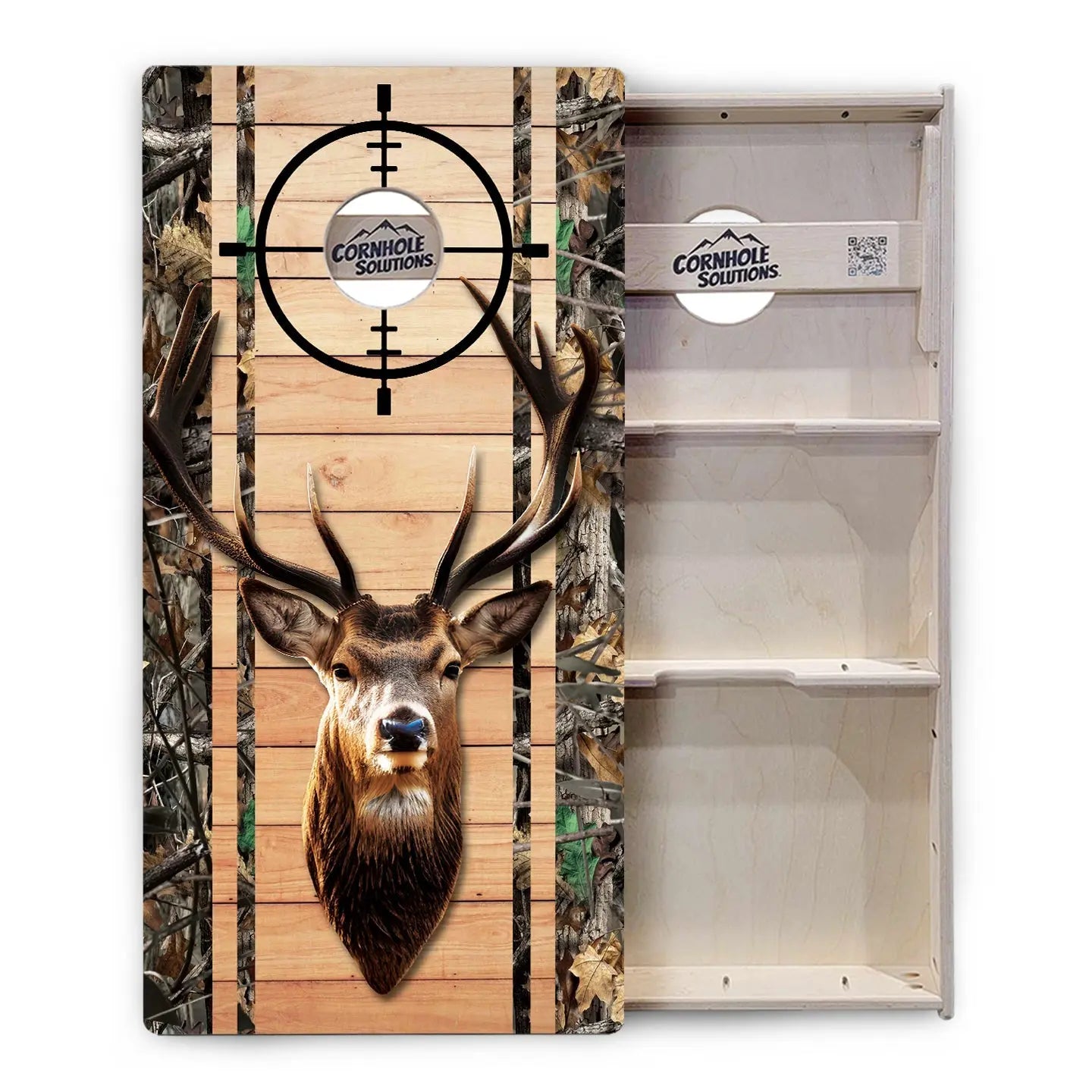 Scope Deer & Fish Plank Cornhole Boards - Professional Tournament Series by Cornhole Solutions, custom cornhole board detail photo 7