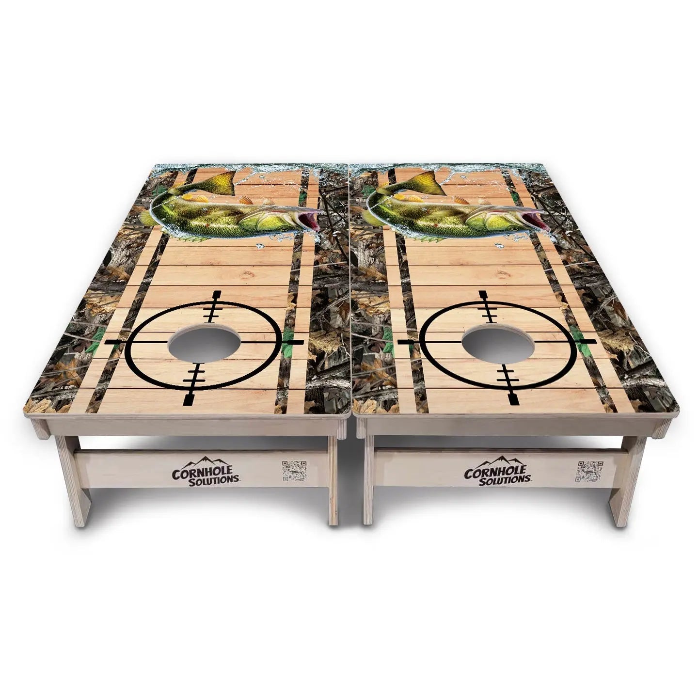 Scope Deer & Fish Plank Cornhole Boards - Professional Tournament Series by Cornhole Solutions, custom cornhole board detail photo 12