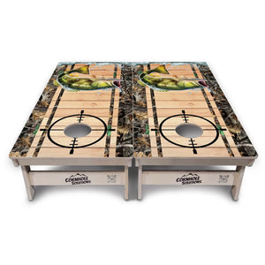 Scope Deer & Fish Plank Cornhole Boards - Professional Tournament Series by Cornhole Solutions, custom cornhole board detail photo 12