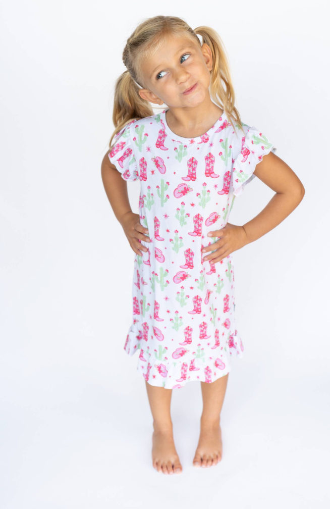 Pink Cactus Cowgirl | Nightgown by Boosh Baby