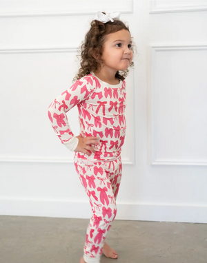 Hot Pink Bow | Two-Piece Pajama Set by Boosh Baby image 1