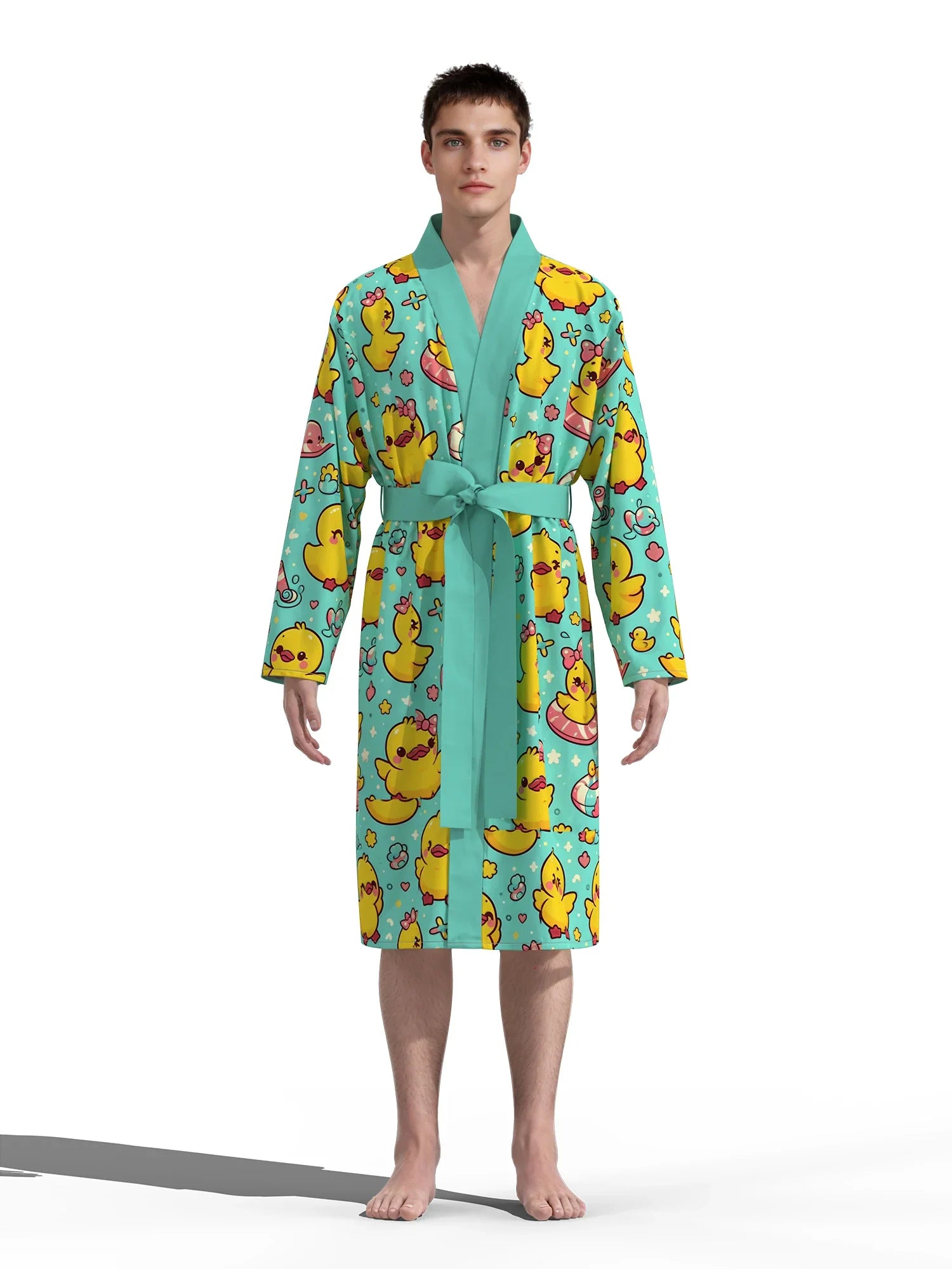Swimming Duck 3D Print Bathrobe — Quick-Dry Casual Lounge Robe by The Mississippi Mermaid Mercantile - view 2