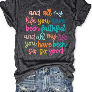 Colorful Script Faith Women's Graphic Tee — Inspirational Typography Design by The Mississippi Mermaid Mercantile - view 7