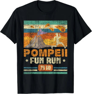 Pompeii Fun Run 79 AD T-Shirt — Retro Dark Humor History Tee by The Mississippi Mermaid Mercantile
