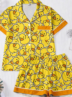Duck, Duck & More Ducks Pajama Set — Shorts Version by The Mississippi Mermaid Mercantile