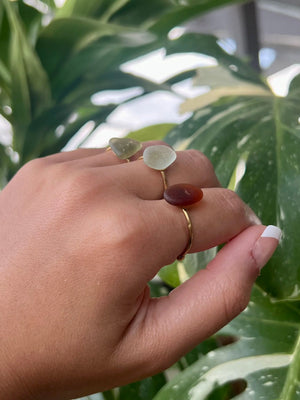 Sea Glass Rings - Gold by HALT, handmade jewelry detail photo 2