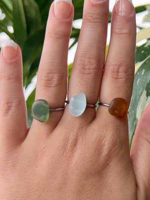 Sea Glass Rings - Silver HALT
