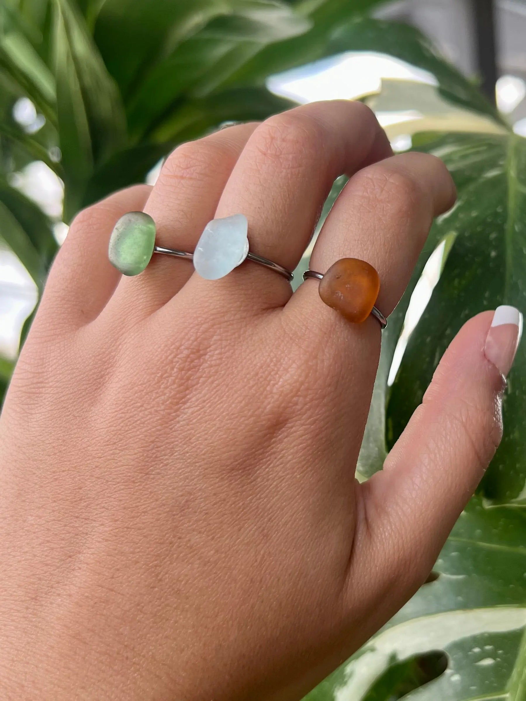 Sea Glass Rings - Silver HALT