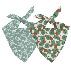 Sea Turtles & Coconuts Reversible Dog Bandana