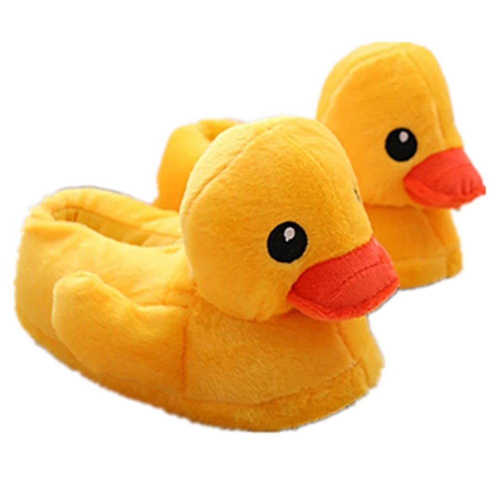 3D Yellow Duck Plush Slippers — Cozy Fuzzy Indoor House Shoes by The Mississippi Mermaid Mercantile - view 5