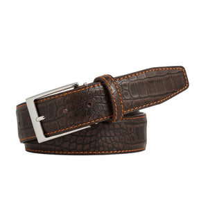 Sedona Mock Croc Leather Belt by Roger Ximenez: Bespoke Belts and Leather Accessories, handmade leather goods detail photo 5
