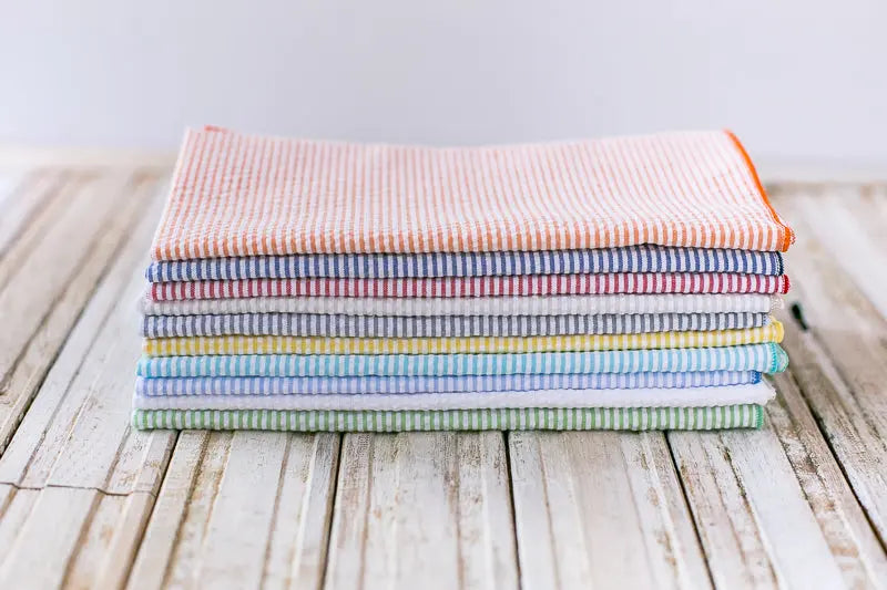 Seersucker Cloth Napkins - Vibrant, Easy-Care - set of eight Dot and Army