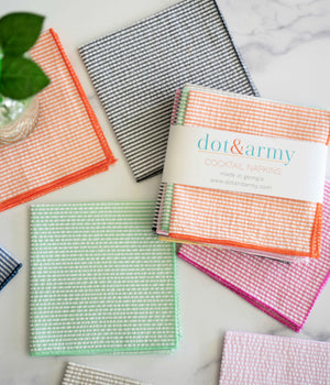 Seersucker Cloth Napkins - Vibrant, Easy-Care - set of eight Dot and Army