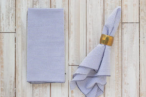 Seersucker Dinner Napkins, set of 4 by Dot and Army, cloth napkins detail photo 5