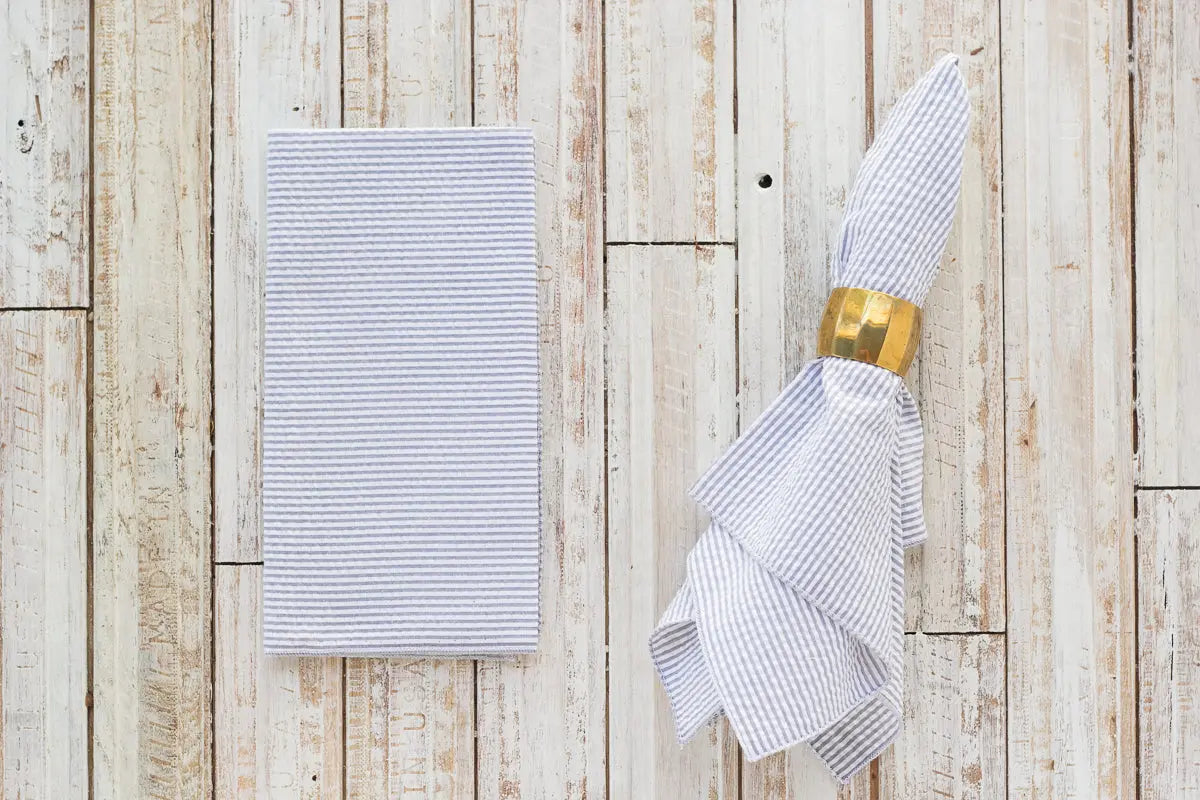 Seersucker Everyday Napkins, set of four by Dot and Army, cloth napkins detail photo 9