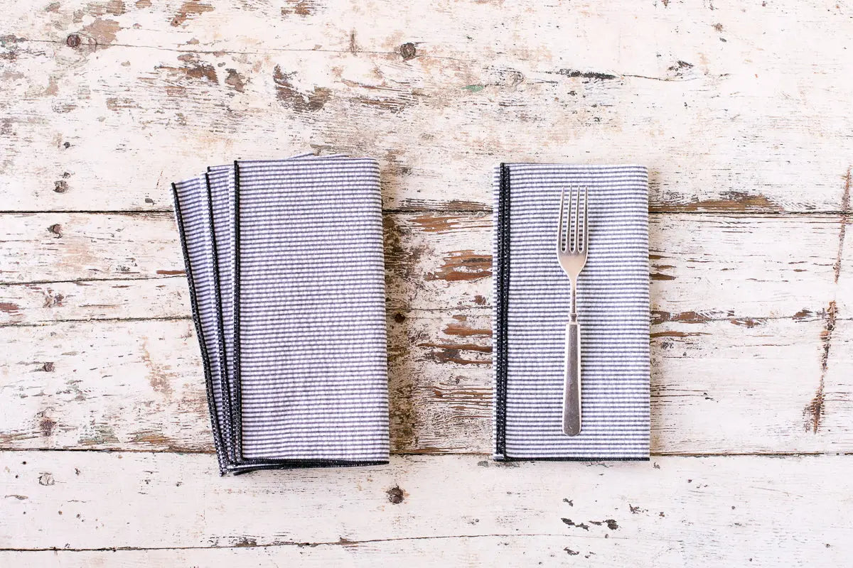 Seersucker Everyday Napkins, set of four by Dot and Army, cloth napkins detail photo 12