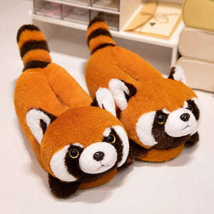 3D Red Panda & Fox Plush Slippers — Cozy Warm Indoor House Shoes by The Mississippi Mermaid Mercantile - view 4