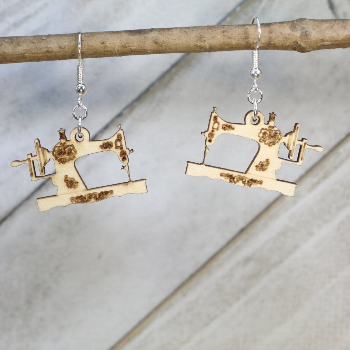 Sewing Machine Wooden Earrings | Sewing Lover Craft Jewelry