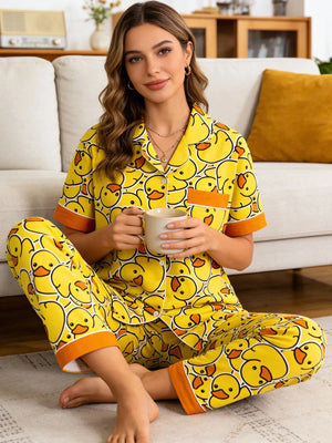 Duck, Duck & More Ducks Pajama Set — Pants Version by The Mississippi Mermaid Mercantile